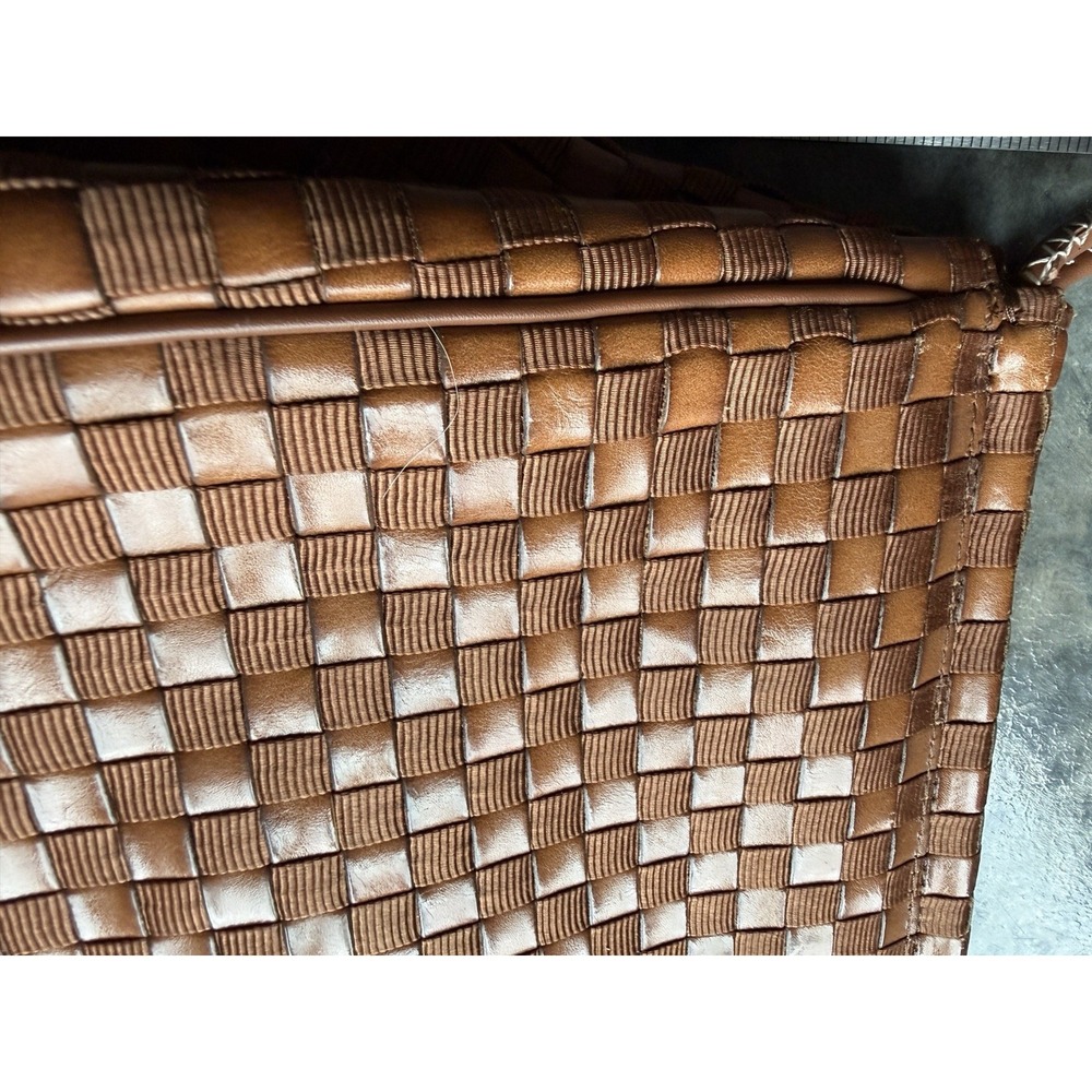 VTG Y2K 90s The Sak Woven Leather Ribbon Shoulder Bag Brown Boho Purse Hippie - Picture 9 of 13